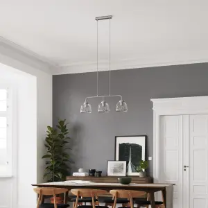 GoodHome Rothwell Bar Clear Chrome effect 3 Lamp LED Pendant ceiling light