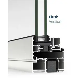 1145mm (W) x 1095mm (H) Aluminium Flush Casement - 2 V Bottom Opening Windows - Anthracite Internal & External