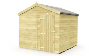 8 x 8 Feet Apex Shed - Single Door Without Windows - Wood - L243 x W231 x H217 cm