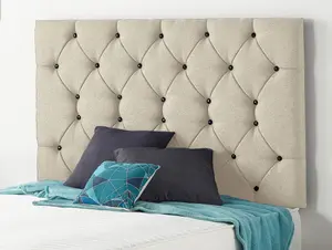 Somnior Premier Tweed Natural Divan Base With Headboard - Double