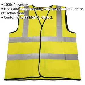 XL Yellow High Visibility Waistcoat for Road Builders and Contractors - Safety Workwear