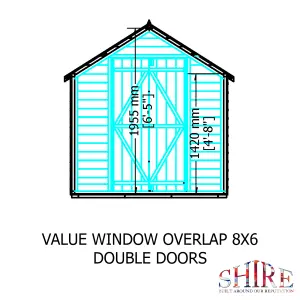 Shire Pressure Treated Overlap 8x6 Single Door Value Shed with Window