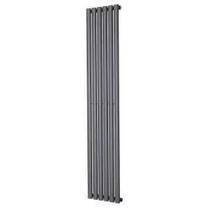 Right Radiators 1800x354mm Vertical Single Oval Column Designer Radiator Anthracite