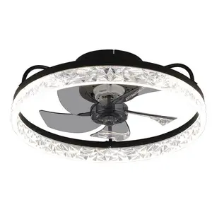 Kappa 48cm Ceiling Fan with LED Lights Black