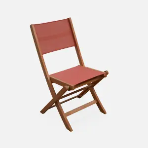 sweeek. Pair of foldable wooden garden chairs Almeria Terracotta 50x58.7x89 cm