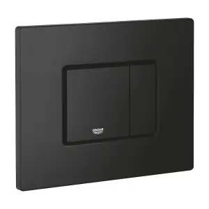 Square Rimless Wall Hung Toilet WC Pan with GROHE 0.82m Concealed Cistern Dual Flush  Frame - Phantom Black