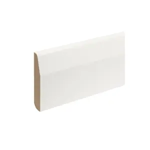 PACK OF 10 (Total 10 Units) - 14.5mm Thick Primed MDF Pencil/Chamfered Round Skirting Board - 14.5mm (T) x 94mm (W) x 4400mm (L)