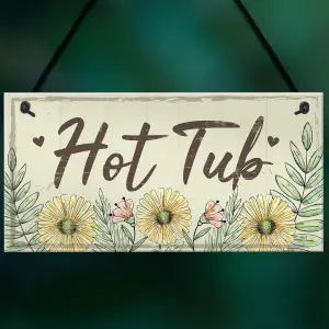 Red Ocean Hot Tub Sign Garden Plaque Decor Hanging Wall Door Shed Chic Novelty Sign Home Gifts For Her