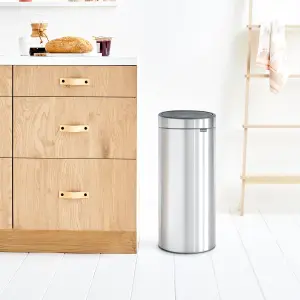 Brabantia Touch Tall Stainless steel effect Metal Bin - 30L Freestanding