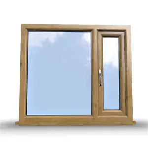 1095mm (W) x 995mm (H) Wooden Stormproof Window - 1/3 Left Opening Window - Toughened Safety Glass