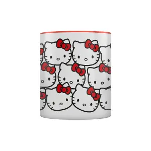 Hello Kitty Many Kittys Inner Two Tone Mug White/Red (One Size)