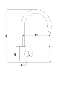 Kersin Velia Matt Black Kitchen Sink Mixer with Concealed Pull Out Hose and Spray Head