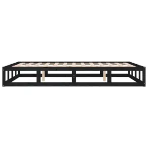 Berkfield Bed Frame Black 120x190 cm Small Double Solid Wood