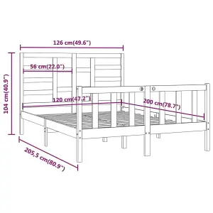 Berkfield Bed Frame Solid Wood Pine 120x200 cm