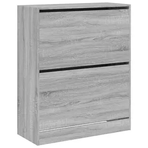 Shoe Cabinet Grey Sonoma 80x34x96.5 cm Engineered Wood