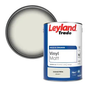 Leyland Trade Vinyl Matt Walls & Ceilings Emulsion Paint Colonial White (PPG1097-1) 5L