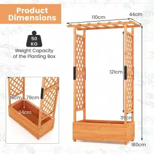 Costway Raised Garden Bed Freestanding Planter Trellis Container w/ Drainage Hole