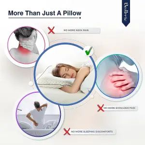 Bedbric Cooling Gel Infused Orthopedic Memory Foam Pillow for Neck Pain for Side, Stomach and Back Pack of 4