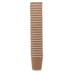 URBNLIVING 237ml 100Pcs Double Wall Disposable Takeaway Hot Coffee Drinks Cups with Sip Through Lids