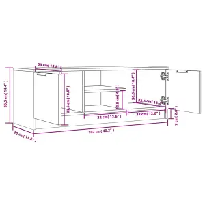 vidaXL TV Cabinet Smoked Oak 102x35x36.5 cm Engineered Wood