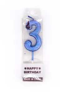 Shatchi Blue 3 Number Candle  Birthday Anniversary Party Cake Decorations Topper