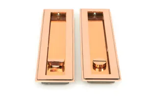 From The Anvil Polished Bronze 250mm Art Deco Rectangular Pull -Privacy Set