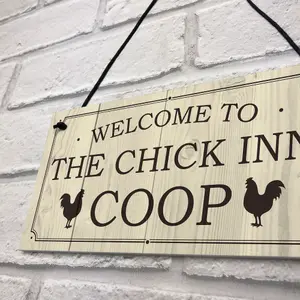 Welcome Chicken Coop Sign Outdoor Garden Shed Plaque Chicken Hen Gifts