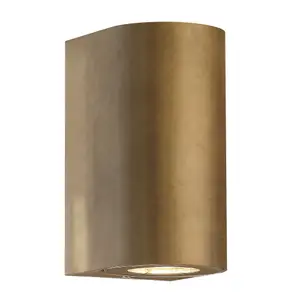 Nordlux Canto Maxi 2 Outdoor Patio Terrace Garden Wall Light In Brass (Height) 17cm