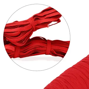 5mm Wide Flat Elastic Band, Adjustable Strech Elastic Cord Flat Tape, Red - 25 metres