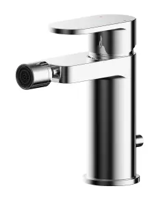 Modern Round Mono Bidet Mixer Tap With Pop Up Waste - Chrome