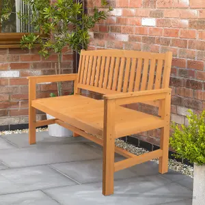 2 Seater Modern Wooden Garden Bench