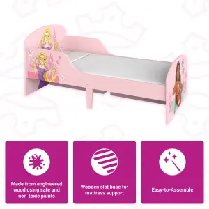 Disney Princess Toddler Bed: Sturdy Engineered Wood Construction, Fits 140cm x 70cm Mattress (Mattress not included)