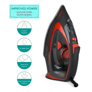 HomeLife 'Hurricane v2' 3200w Steam Iron - Ceramic Soleplate