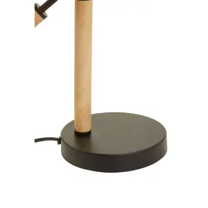 Interiors by Premier Matte Black Table Lamp, Easy to Assemble Bedside Table Light, Eco-friendly Lamp for Table Living Room