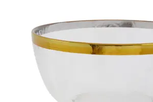 Maison by Premier Ida 15cm Glass Bowl With Gold Rim