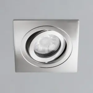 Litecraft Pack of 2 Chrome Modern IP65 Square Tiltable Bathroom Downlights