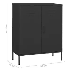 vidaXL Storage Cabinet Anthracite 80x35x101.5 cm Steel