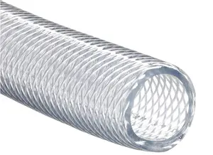 2 m of 6 mm ID PVC Tube Clear Reinforced Braided Plastic Hose / Pipe - Food Grade - Fish Pond Car