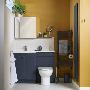 GoodHome Cavally White Back to wall Toilet set with Soft close seat & Concealed cistern