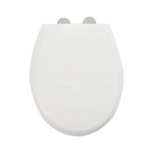 Cooke & Lewis Serina White Raised Soft close Toilet seat