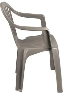 simpa Solana Taupe Plastic Garden Chairs - Set of 4