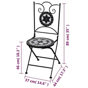 Berkfield Folding Bistro Chairs 2 pcs Ceramic Black and White