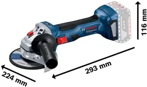 Bosch GWS 18V-7 125 18v 125mm Brushless Angle Grinder Bare L-BOXX + Flange Nut