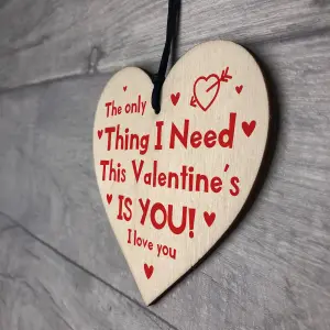 Valentines Gifts For Him Her THANK YOU Wood Heart Perfect For Boyfriend Girlfriend Husband Wife