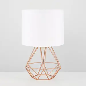 Bartelt Metal Table Lamp Copper Base/White Shade / Yes / G