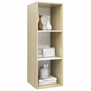 Berkfield Wall-mounted TV Cabinet Sonoma Oak and White 37x37x107 cm Engineered Wood