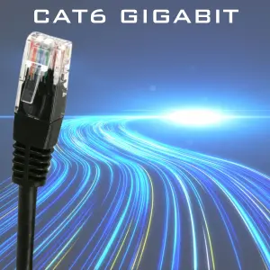 Cat 6 Ethernet Cable 1m - Gigabit High Speed Patch Lead for LAN Network, Router, PC