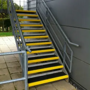 Stair Tread Nosing Covers - GRP Heavy Duty Anti Slip - Black & Yellow-  1500mm 20