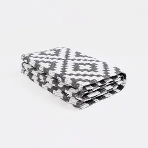 Outdoor Rug Garden Geometric Waterproof Area Mat, Grey White - 160 x 230cm