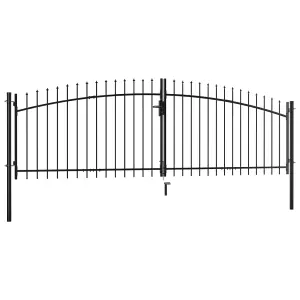 Berkfield Double Door Fence Gate with Spear Top 400x150 cm